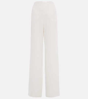 valentino straight silk pants in white