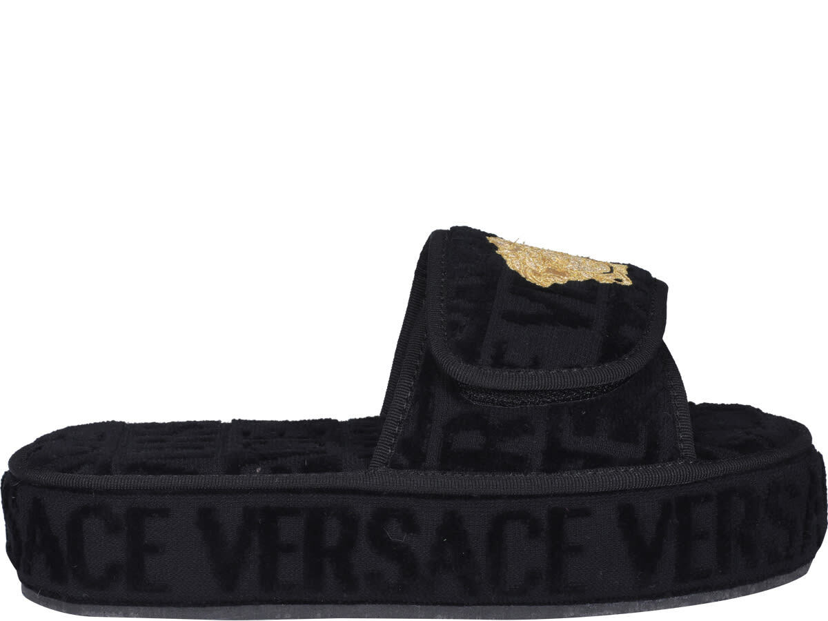 Versace Medusa Slippers in black