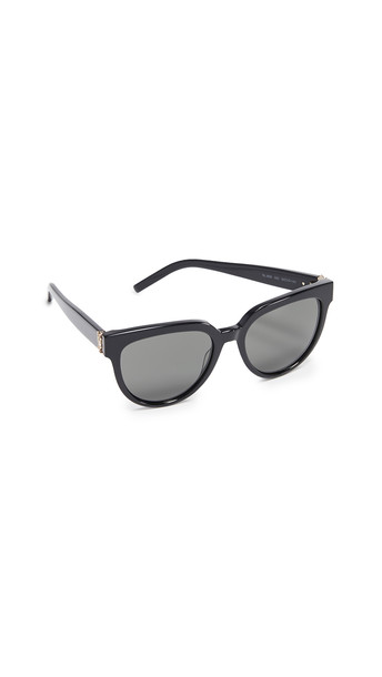 Saint Laurent SL M28 Acetate Cat Eye Sunglasses in black / grey