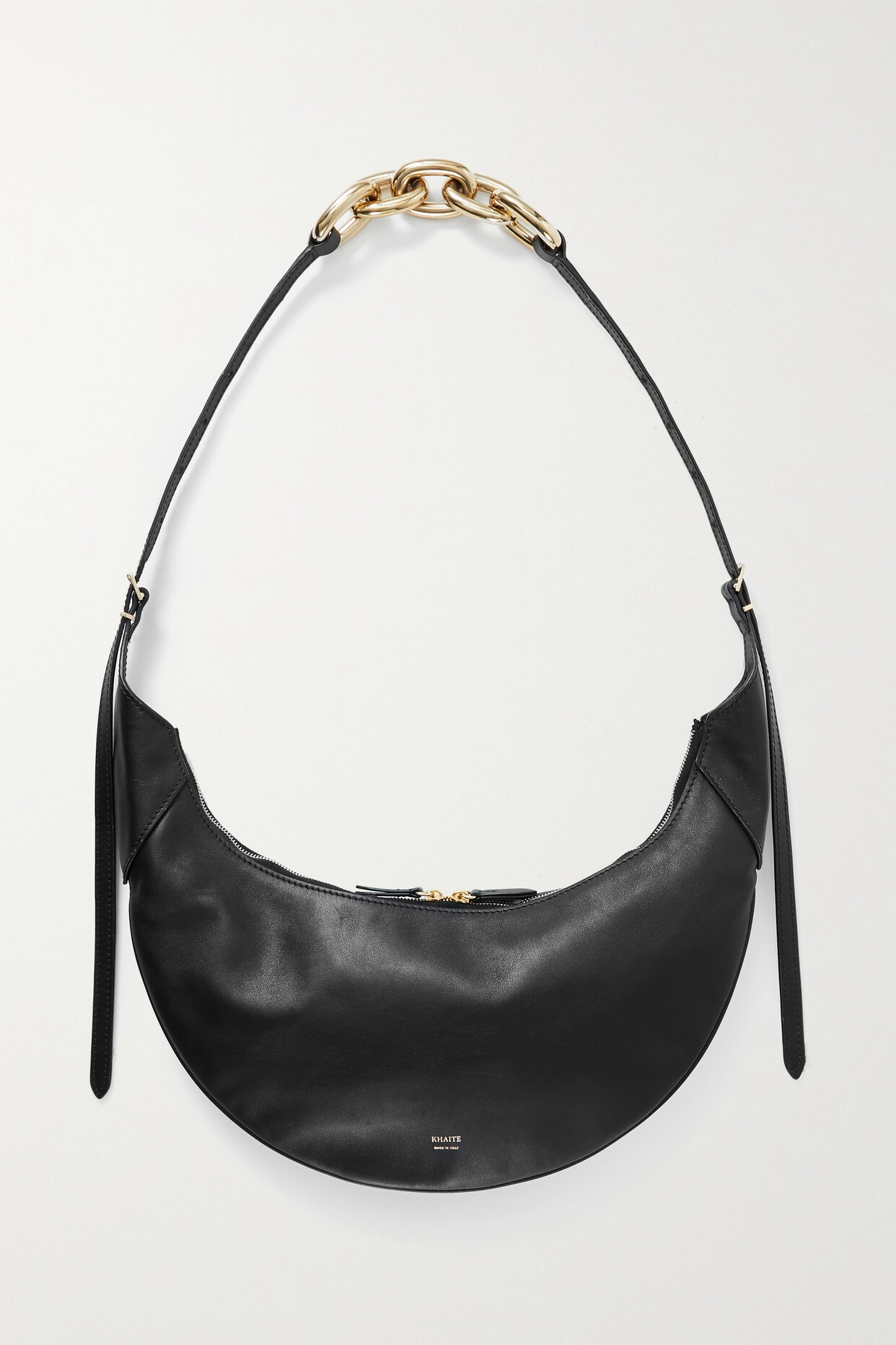 Khaite - Alessia Medium Chain-embellished Leather Shoulder Bag - Black