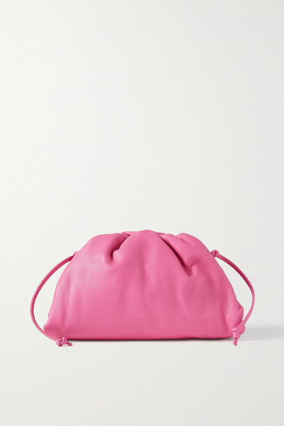 Bottega Veneta - The Pouch Small Gathered Leather Clutch - Pink