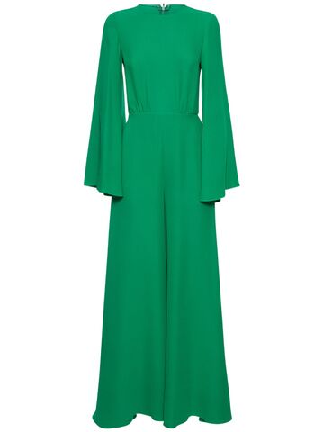 valentino cady couture long-sleeve jumpsuit in green