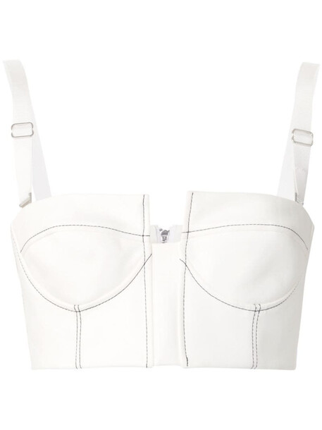 Dion Lee Column Bustier cropped top in white