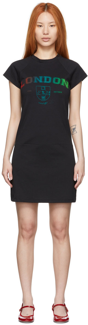 Rose Murdoch SSENSE Exclusive Black Edith Mini Dress in print