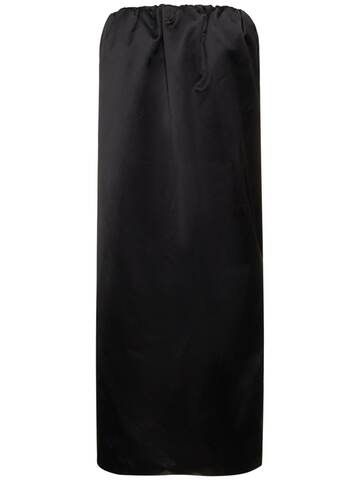 khaite yara cotton viscose strapless midi dress in black