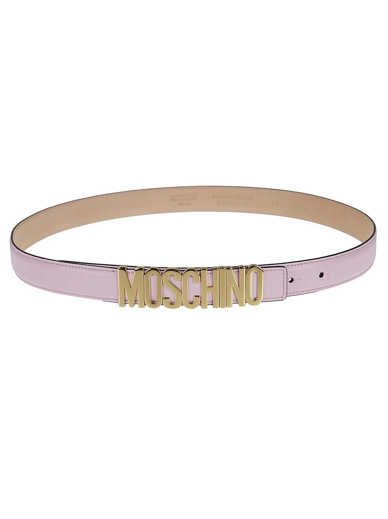 Moschino Logo Buckled Belt in pink