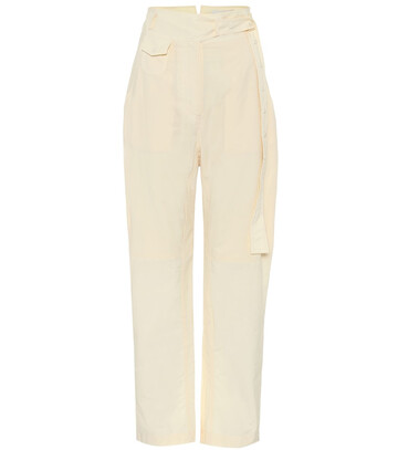 Low classic High-rise straight cotton pants in neutrals