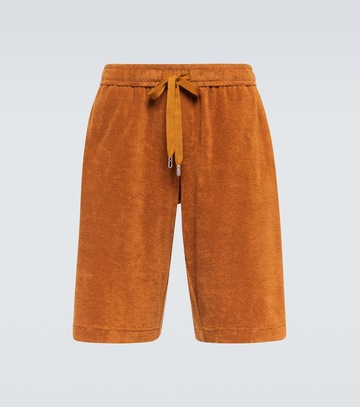 dolce&gabbana cotton terry shorts in brown