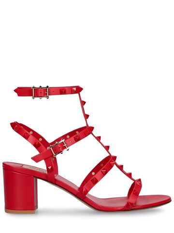 valentino garavani 60mm rockstud leather sandals in red