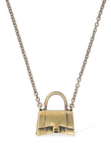 balenciaga bag brass necklace in gold