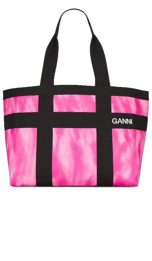 Ganni Coated Canvas Bag in Pink