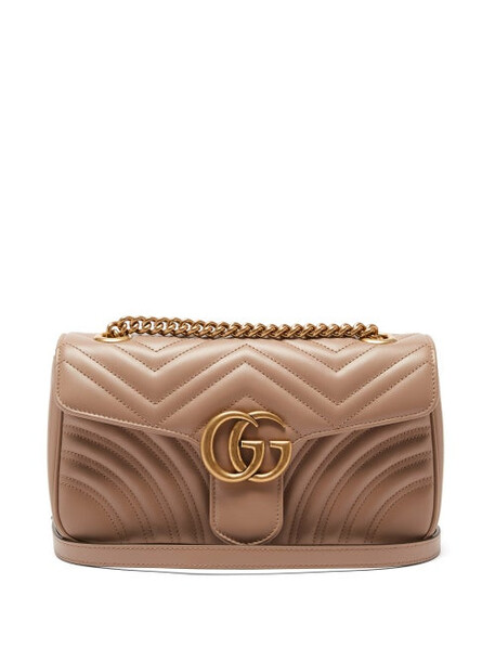 Gucci - GG Marmont Small Matelassé-leather Shoulder Bag - Womens - Pink