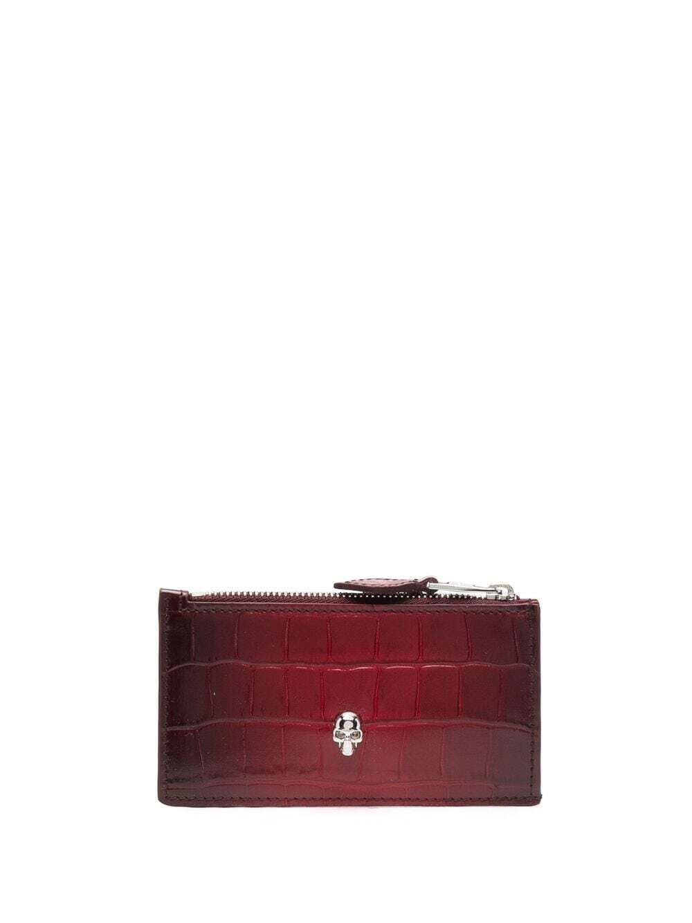 Alexander McQueen croc-effect calf leather purse - Red