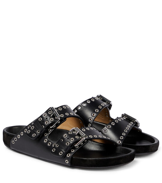 Isabel Marant Lennyo embellished leather sandals in black