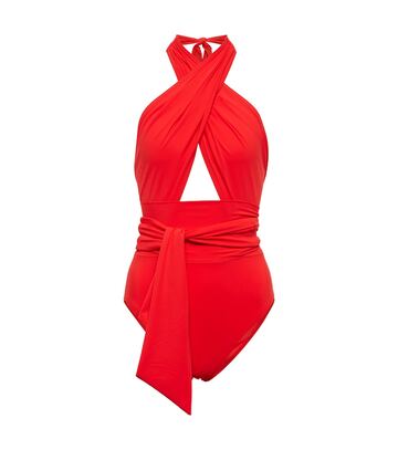 Karla Colletto Exclusive to Mytheresa â Cutout halterneck swimsuit in red