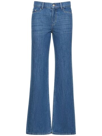 wandler low rise organic cotton straight jeans in blue