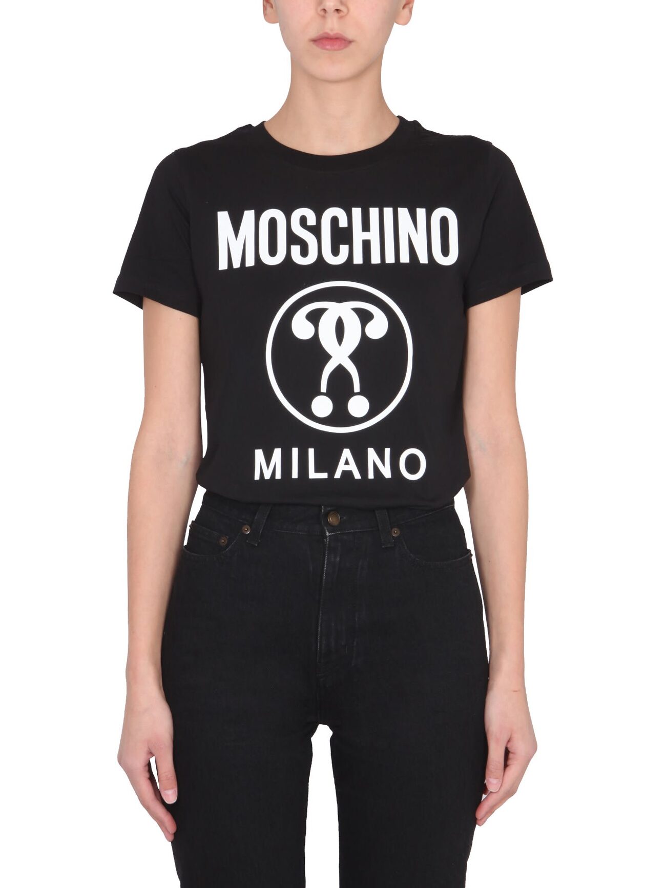 Moschino Double Question T-shirt in nero