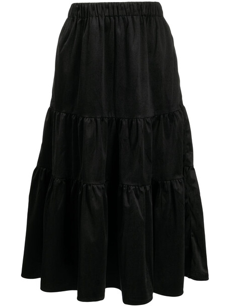 b+ab b+ab velvet-effect tiered skirt - Black