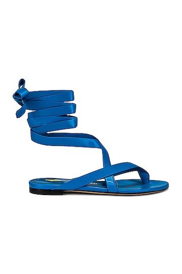 the attico beth sandal in blue in turquoise