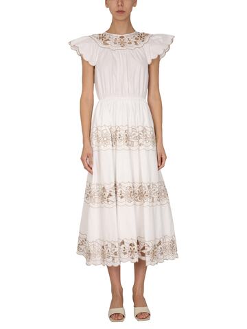 RED Valentino Embroidery Dress in bianco