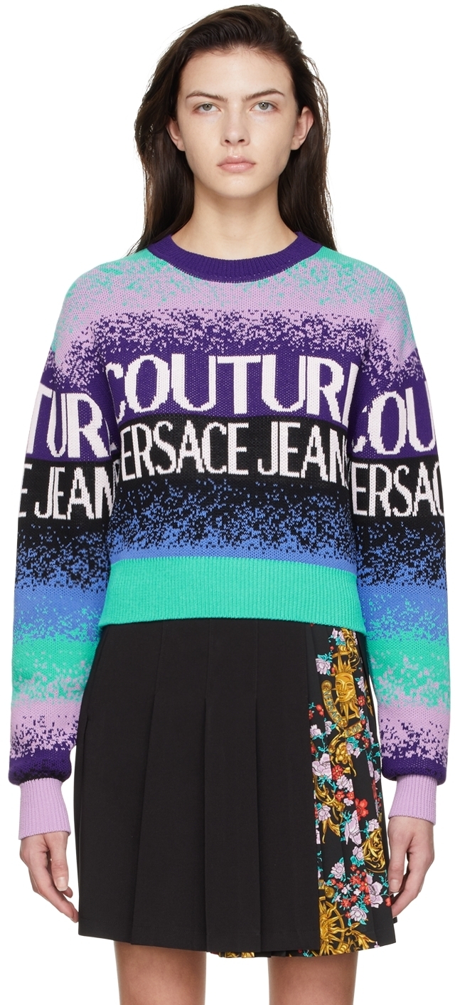 Versace Jeans Couture Purple Cotton Sweater