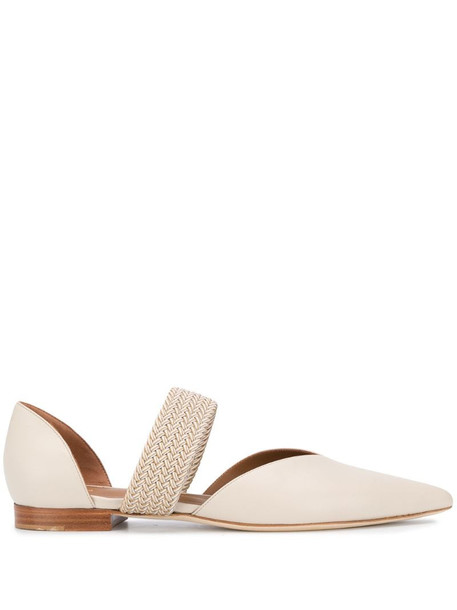 Malone Souliers pointed leather loafers in neutrals