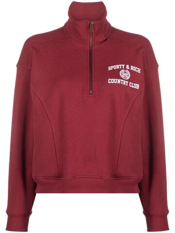 sporty & rich country club cotton sweatshirt - red