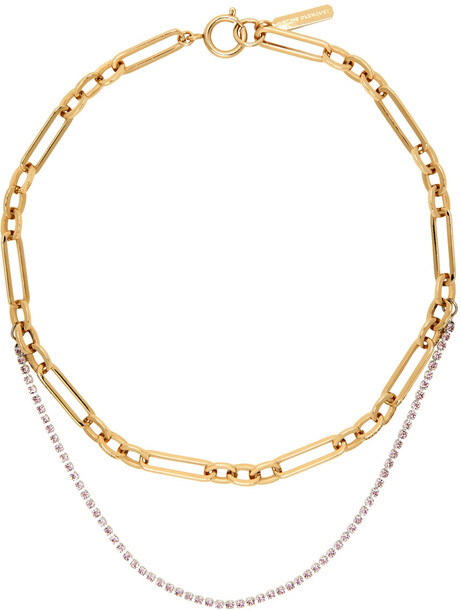 Justine Clenquet SSENSE Exclusive Gold & Purple Paloma Necklace