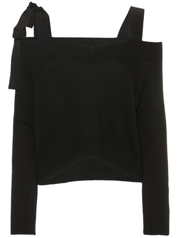 RED VALENTINO Wool Blend Knit Sweater in black