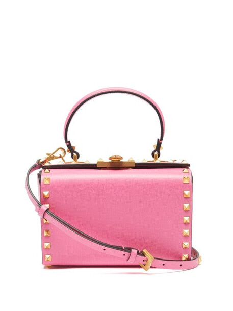 Valentino Garavani - Rockstud Alcove Studded Leather Cross-body Bag - Womens - Pink