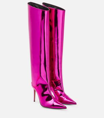alexandre vauthier metallic over-the-knee boots in pink