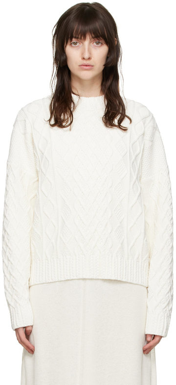 System Off-White Cotton Sweater in ivory