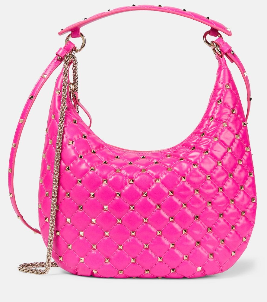 Valentino Garavani Rockstud Spike leather shoulder bag in pink