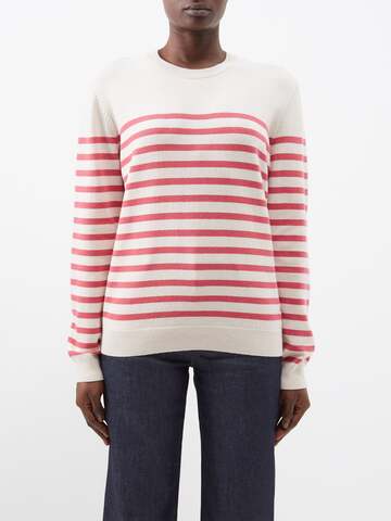 A.P.C. A.P.C. - Phoebe Striped Cashmere-blend Sweater - Womens - White Red