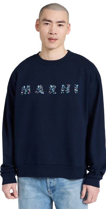 marni logo sweatshirt blue kyanite 48