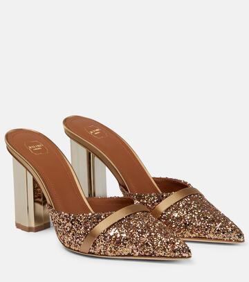 malone souliers lexi glitter-embellished mules in brown