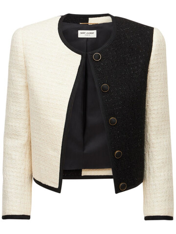 SAINT LAURENT Cotton Blend Tweed Jacket