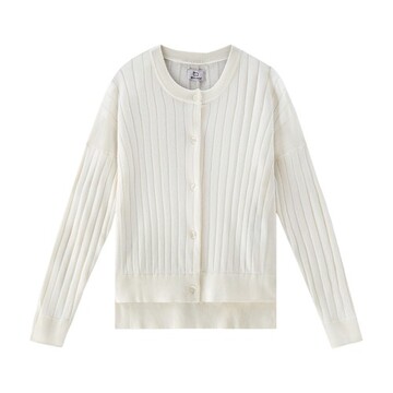 Woolrich Wide Ribbed Cardigan in white