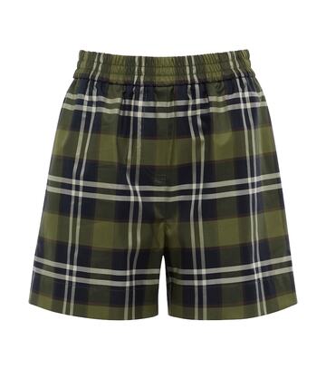 Burberry Checked cotton shorts in green