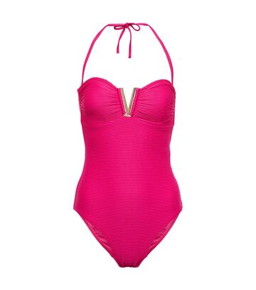 Heidi Klein Tremezzo bandeau swimsuit in pink