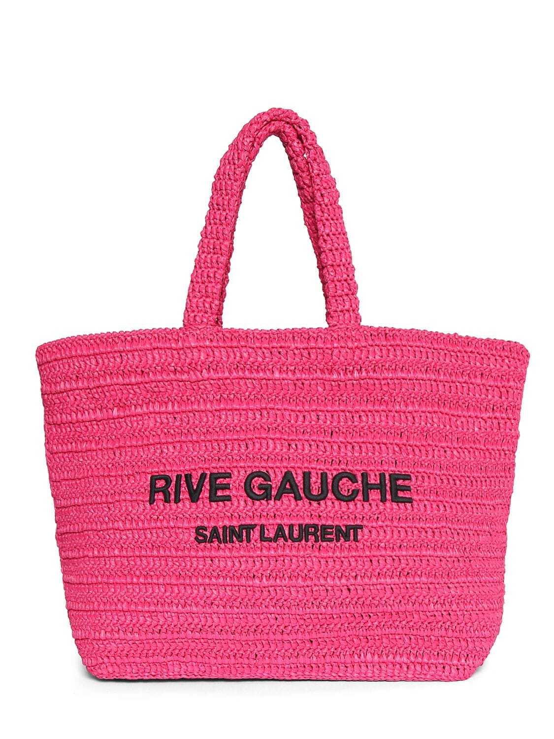 SAINT LAURENT Rive Gauche Viscose Tote Bag in pink