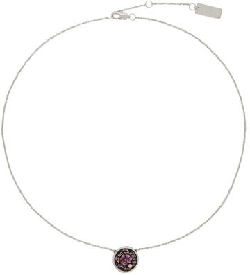 marc jacobs silver & purple 'the marbled medallion' necklace