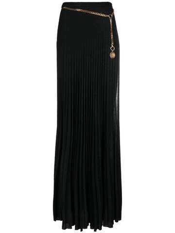 elisabetta franchi side-slit pleated skirt - black