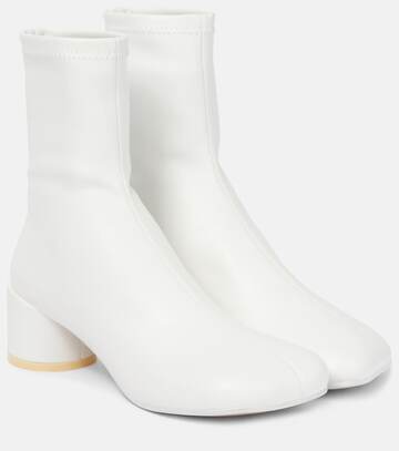 mm6 maison margiela anatomic faux leather ankle boots in white