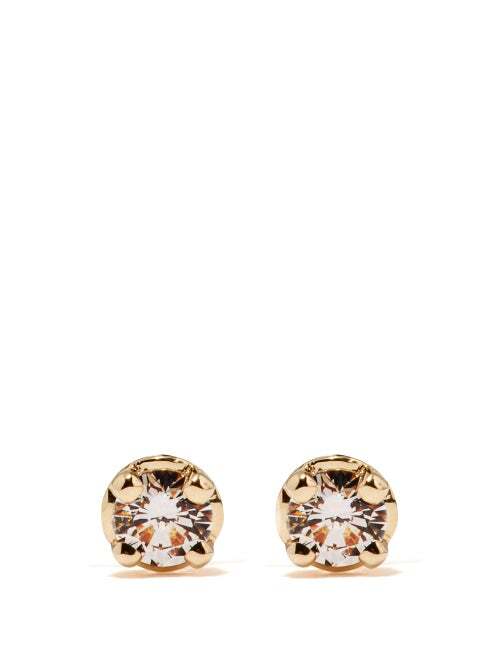 Hoorsenbuhs - Classic Tri-link Diamond & 18kt Gold Earrings - Womens - Yellow Gold