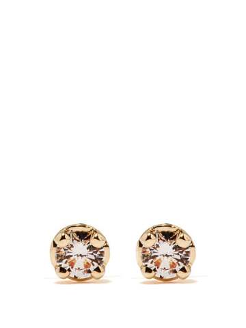 hoorsenbuhs - classic tri-link diamond & 18kt gold earrings - womens - yellow gold