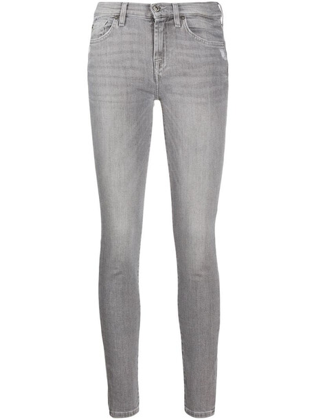7 For All Mankind mid-rise skinny jeans in grey