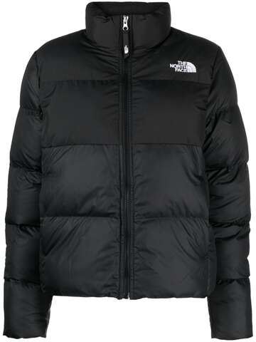 the north face logo-print puffer jacket - black