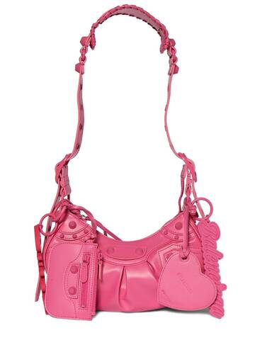 balenciaga xs le cagole leather shoulder bag in pink