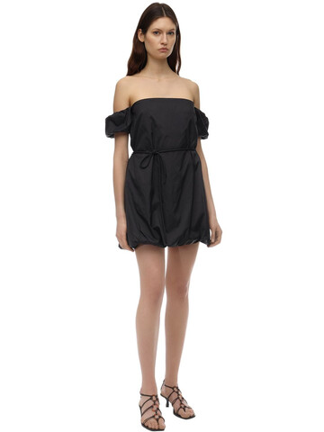 STAUD Off-the-shoulder Nylon Playsuit in black
